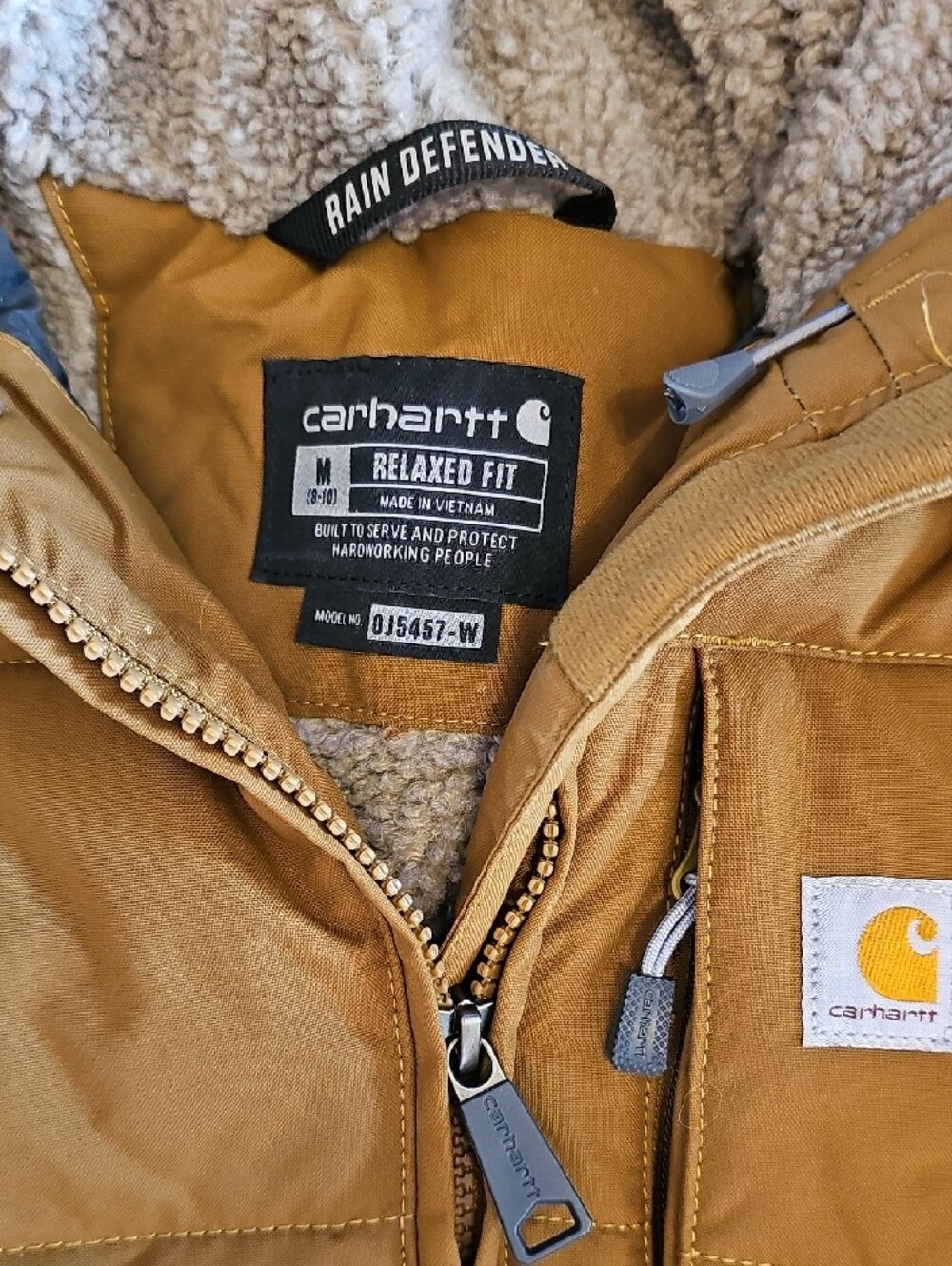 Carhartt Women’s Carhartt Brown Hooded Puffer Jacket - Picture 3 of 8